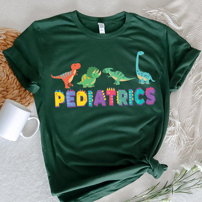 Pediatric Nurse Graphic Tee Dinosaurs Pediatrics