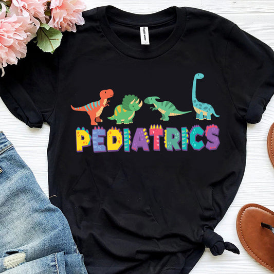 Pediatric Nurse Graphic Tee Dinosaurs Pediatrics