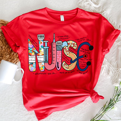 Nurse Graphic Tee Nurse Frequent Sayings