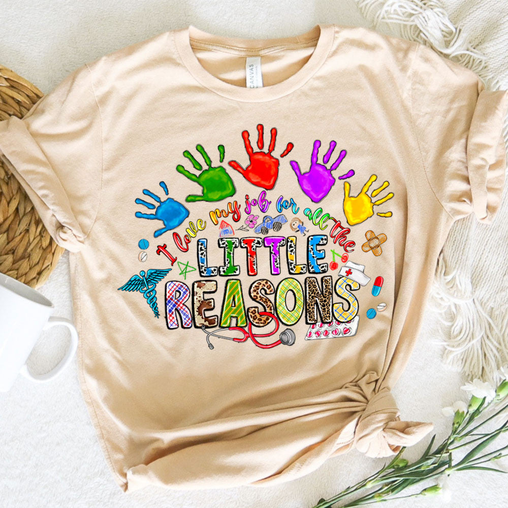 Pediatric Nurse Graphic Tee Love MyJob For All The Little Reasons