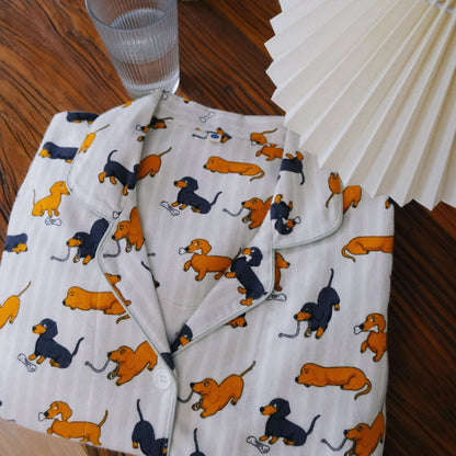 Dachshund 100% Cotton Fleece Sleep Dress