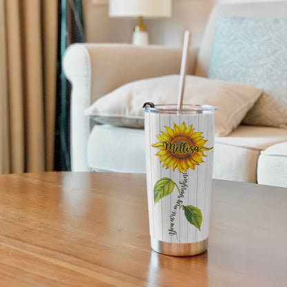 To My Daughter Sunflower 20Oz Tumbler Personalized You Are My Sunshine