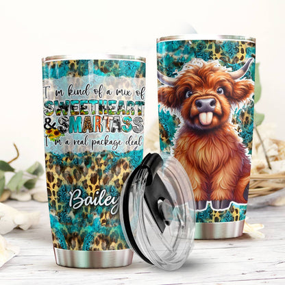 Highland Cow 20Oz Tumbler Personalized Sweetness and SmartA**