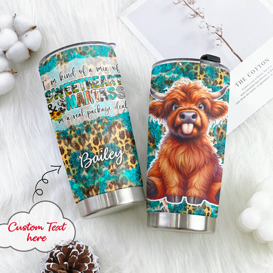 Highland Cow 20Oz Tumbler Personalized Sweetness and SmartA**