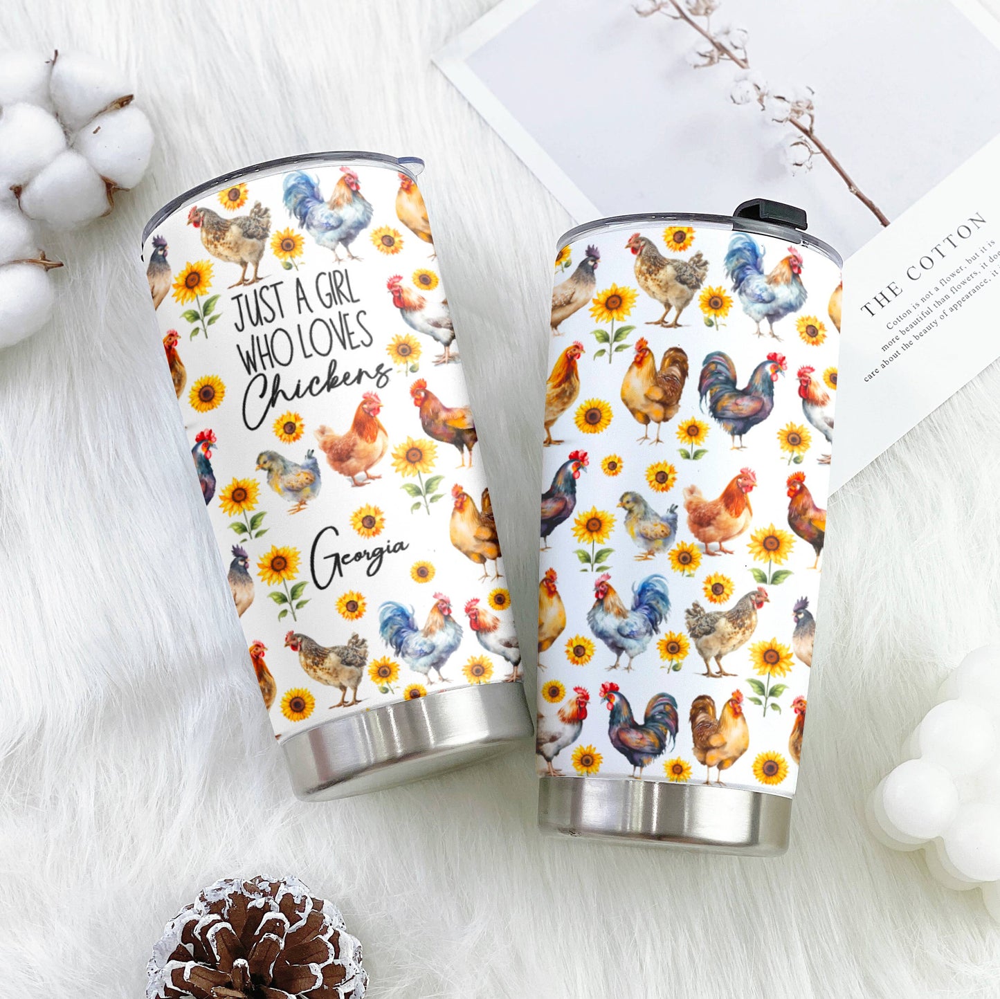 Chicken 20Oz Tumbler Personalized Just A Girl Who Loves Chickens