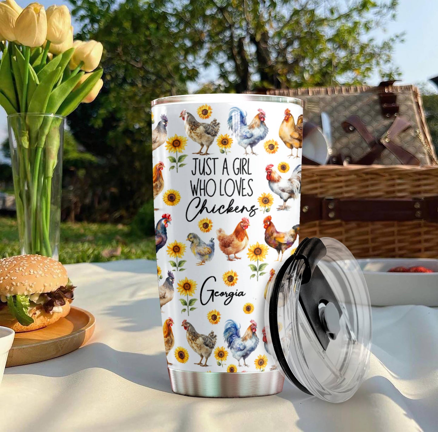 Chicken 20Oz Tumbler Personalized Just A Girl Who Loves Chickens