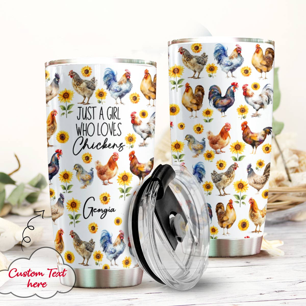 Chicken 20Oz Tumbler Personalized Just A Girl Who Loves Chickens