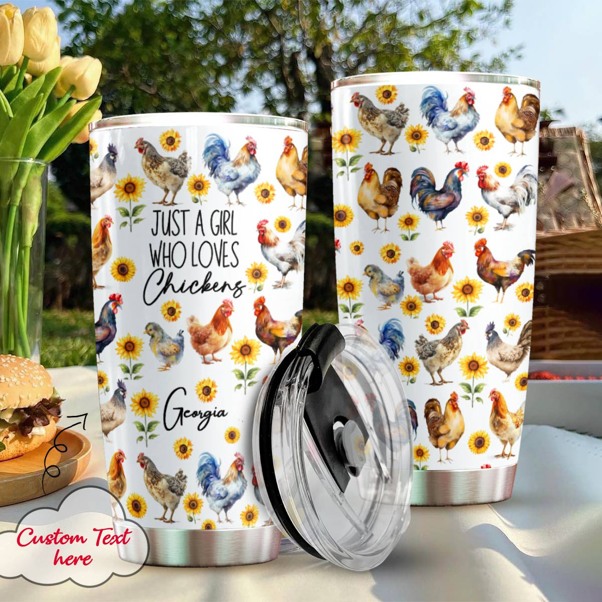 Chicken 20Oz Tumbler Personalized Just A Girl Who Loves Chickens