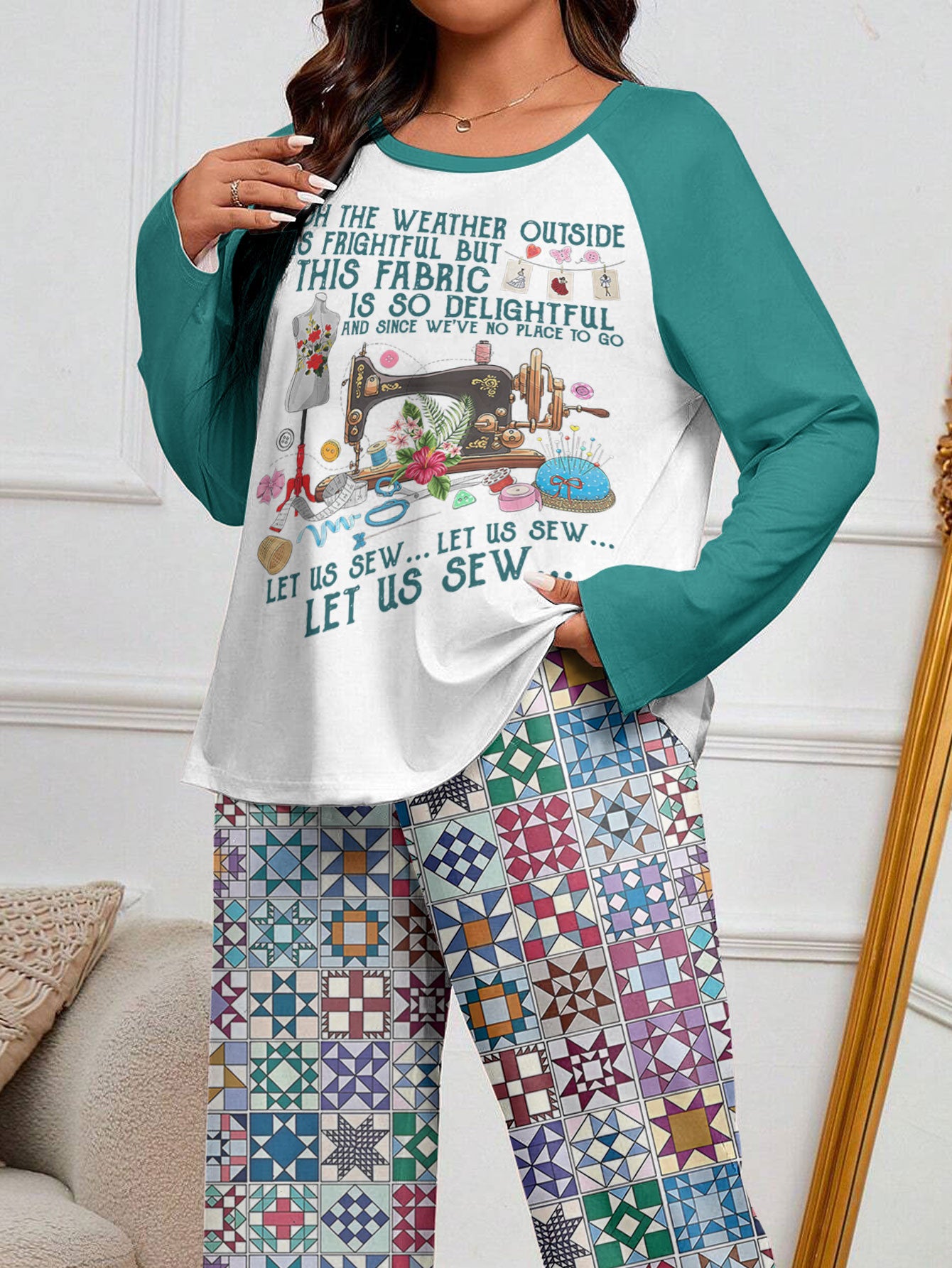 Sewing Lover Raglan Lounge Pajamas Oh The Weather Outside Is Frightful Let Us Sew