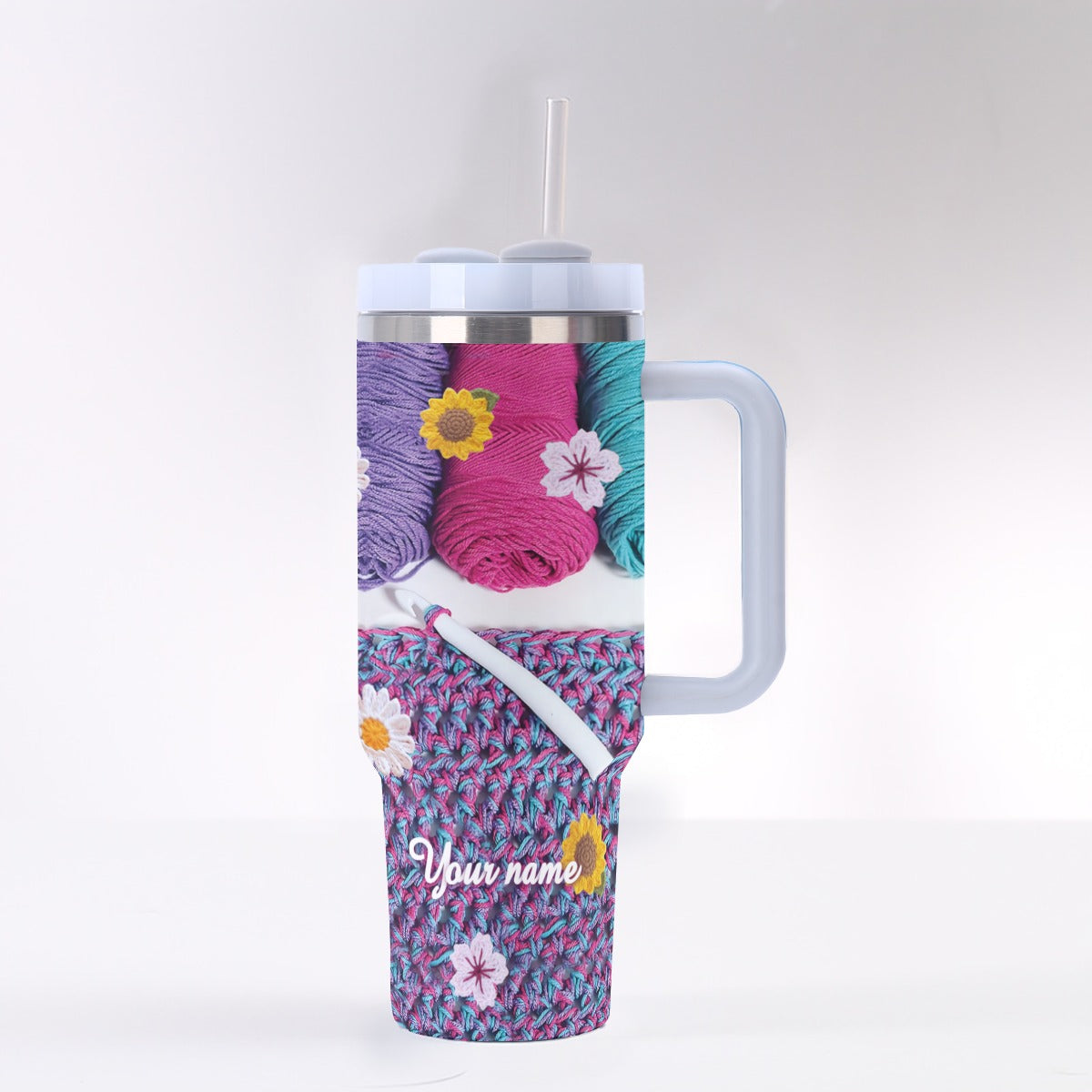 Crochet 40 oz Tumbler I Crochet Because Punching People Is Frown Upon