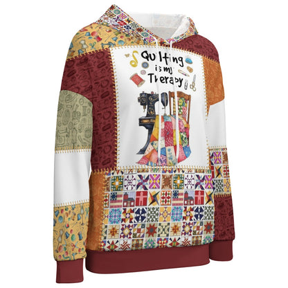 Sewing Lover Dropped Sleeve Hoodie Quilting Is My Therapy