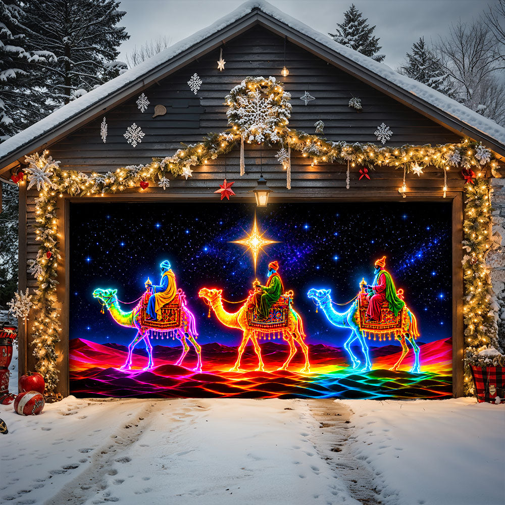 Christmas Garage Door Banner Decoration Journey Beneath Bethlehem’s Star