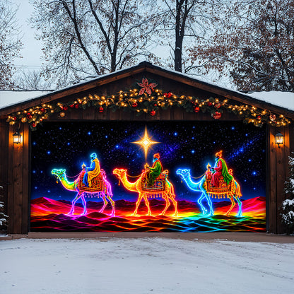 Christmas Garage Door Banner Decoration Journey Beneath Bethlehem’s Star