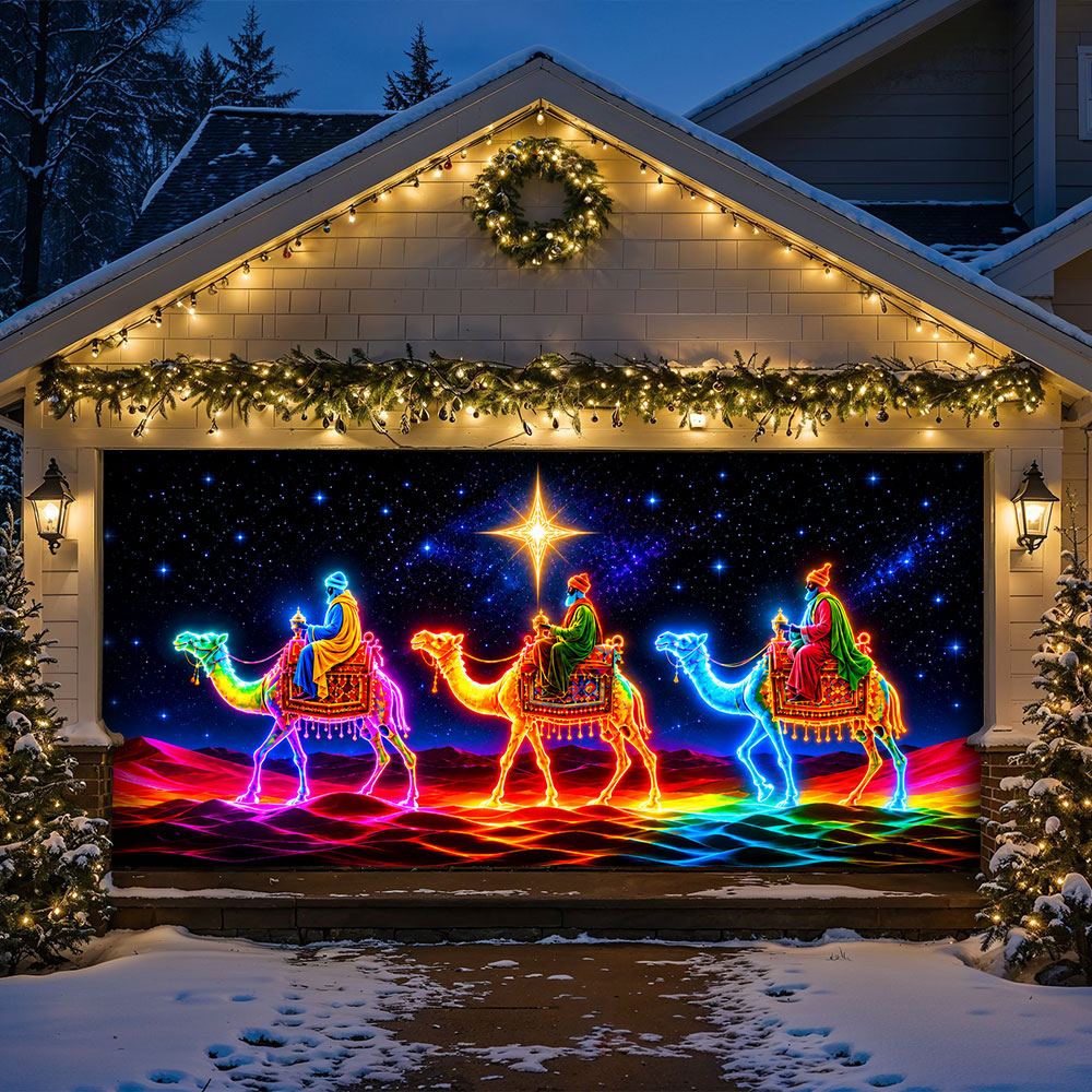 Christmas Garage Door Banner Decoration Journey Beneath Bethlehem’s Star