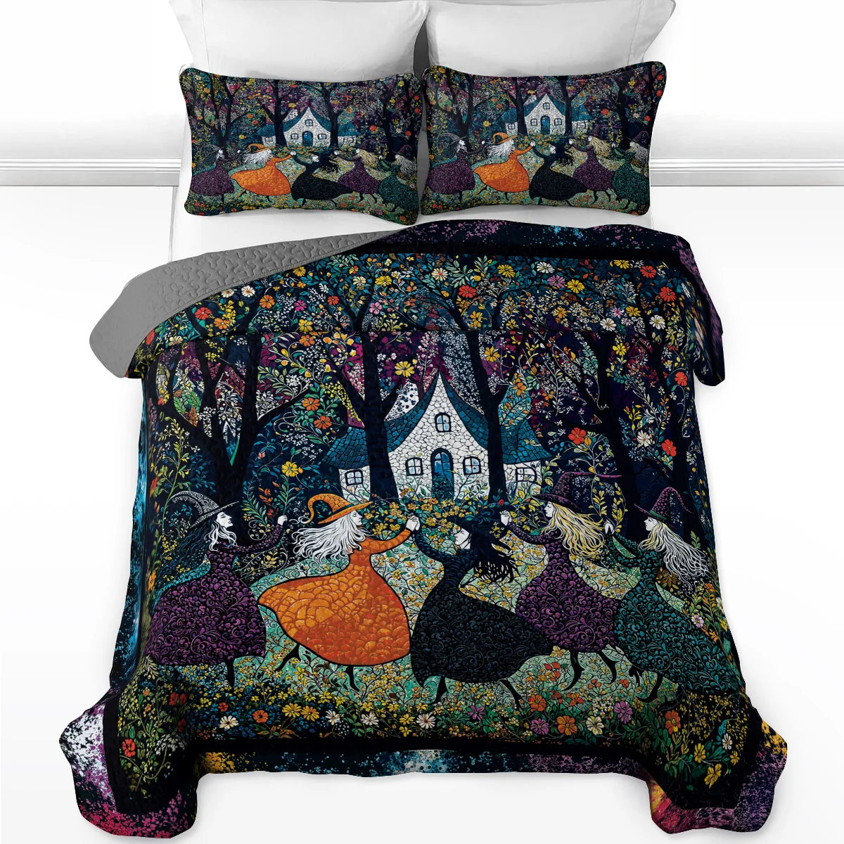 Witch Quilted Blanket Beautiful Witchy Woman Halloween Décor