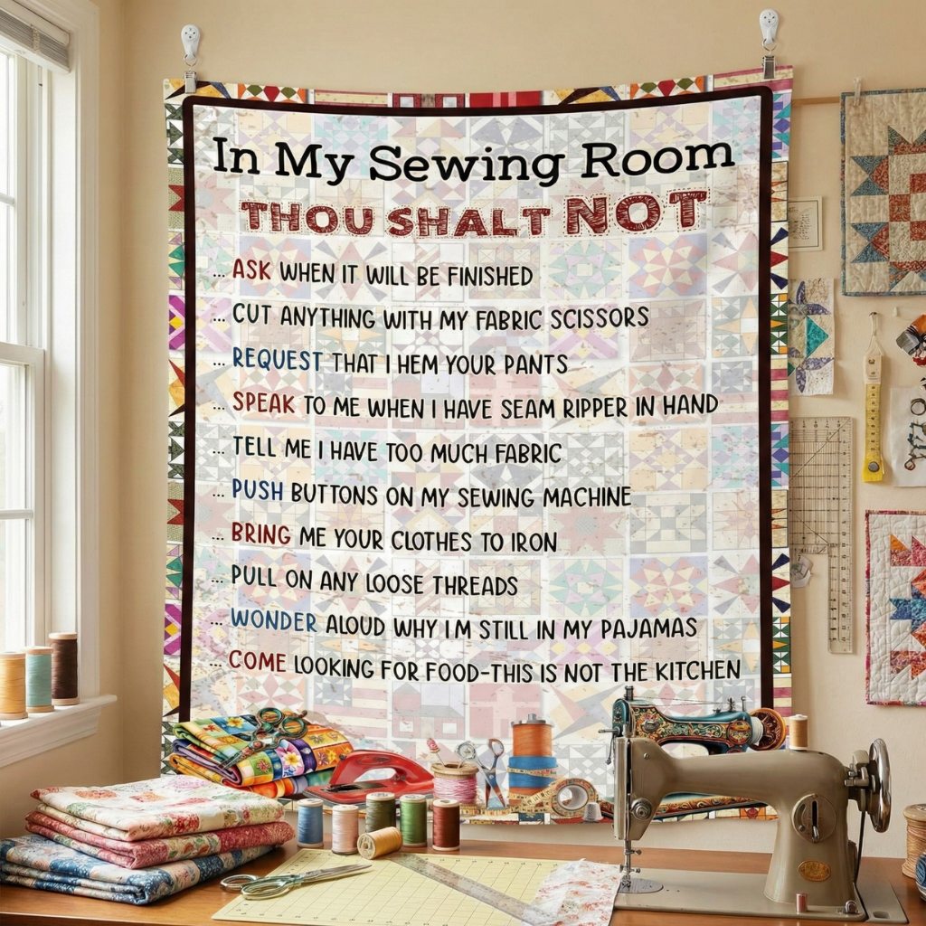 Sewing Lover Tapestry Set Rules Of My Sewing Room (Installation kit included)
