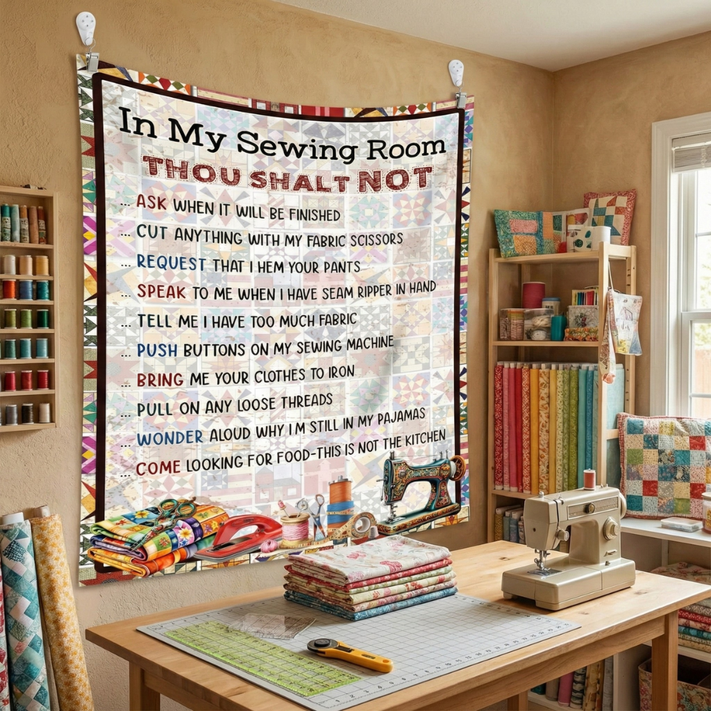Sewing Lover Tapestry Set Rules Of My Sewing Room (Installation kit included)