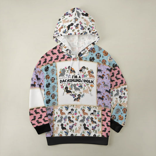 Dachshund Dropped Sleeve Hoodie I'm A Dachshundaholic