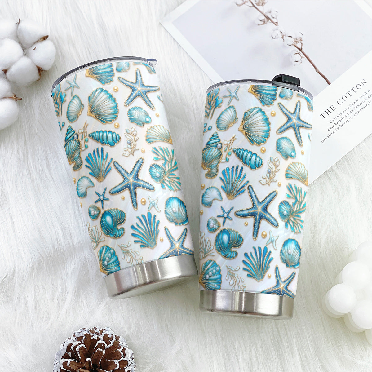 Seashell 20 oz Tumbler Iridescent Ocean