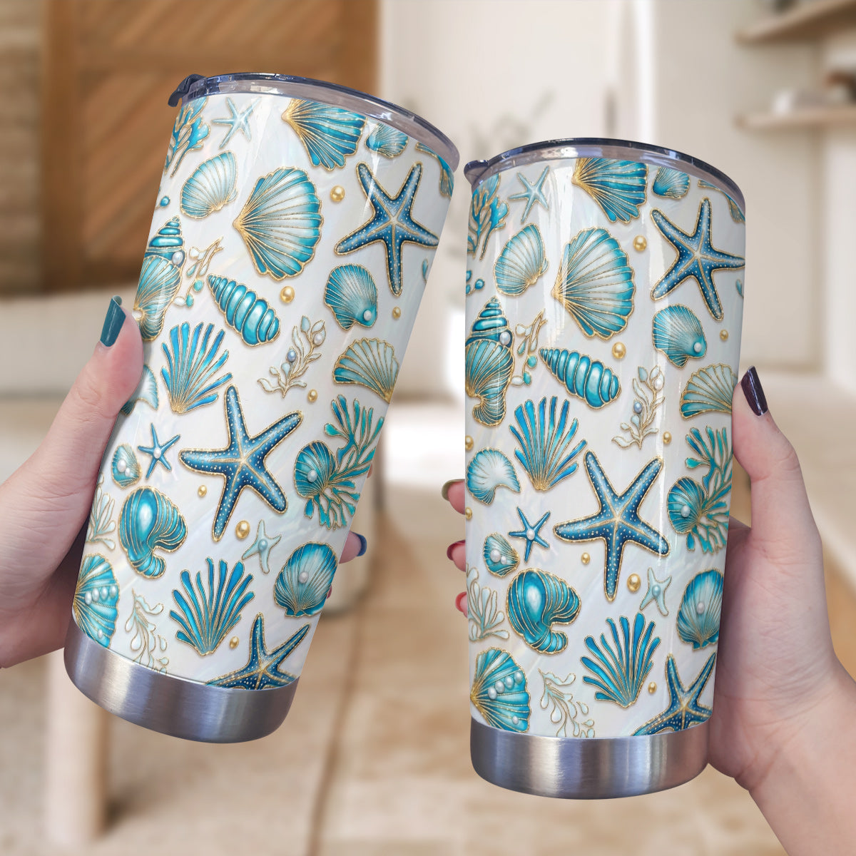 Seashell 20 oz Tumbler Iridescent Ocean