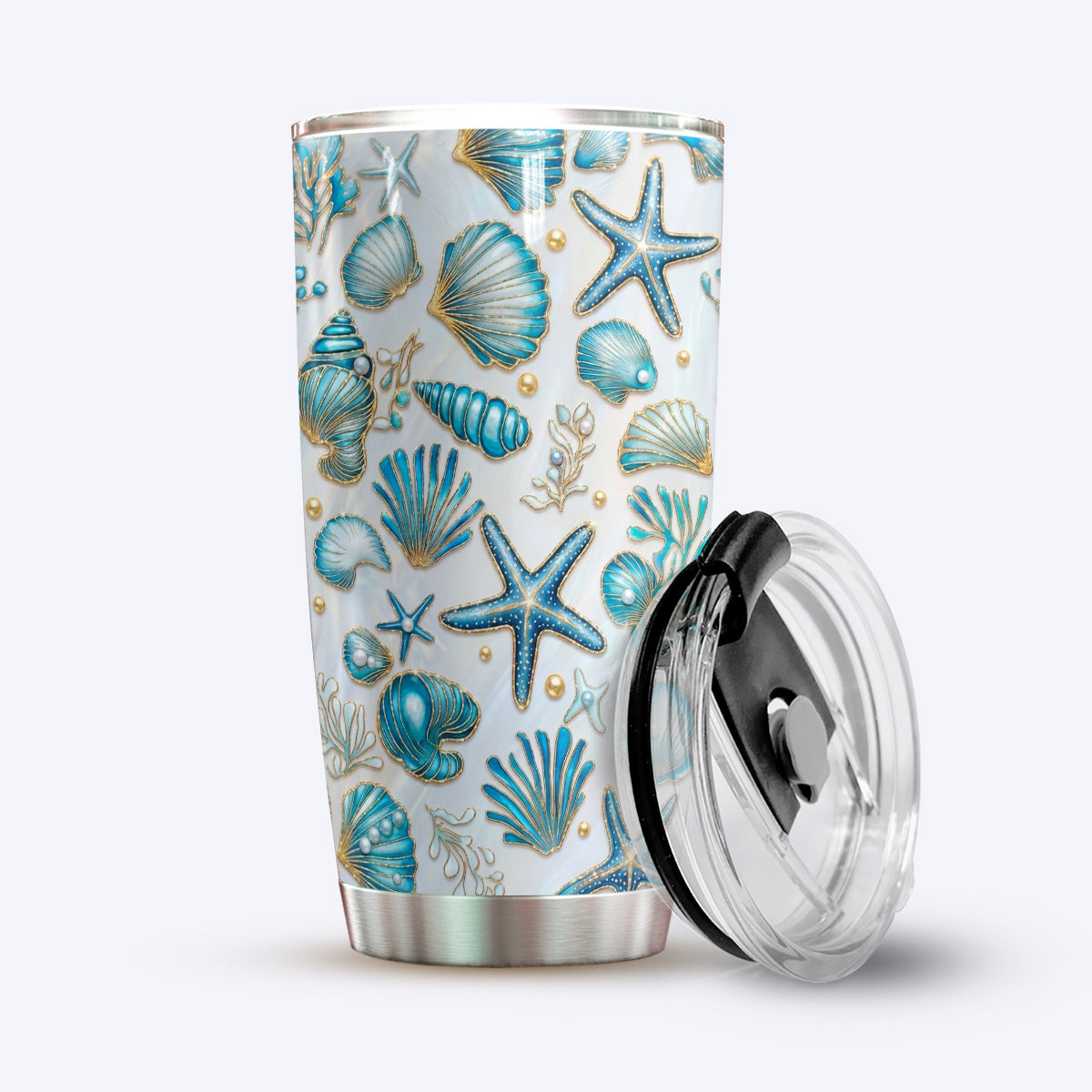 Seashell 20 oz Tumbler Iridescent Ocean