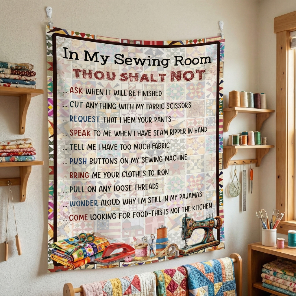 Sewing Lover Tapestry Set Rules Of My Sewing Room (Installation kit included)