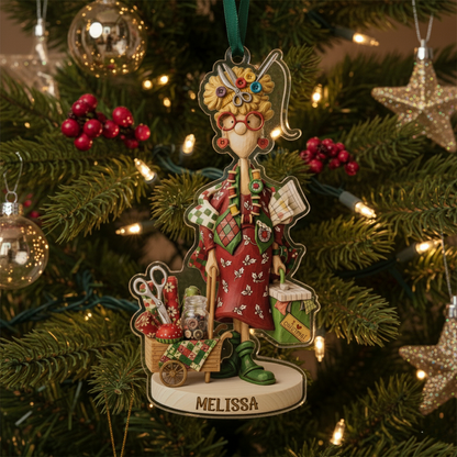 Sewing Lovers 2D Acrylic Ornament The Holiday Crafter Personalized