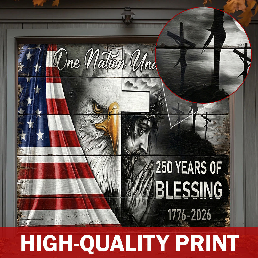 Christian Patriotic Garage Door Banner Decoration 250 Years Of Blessing