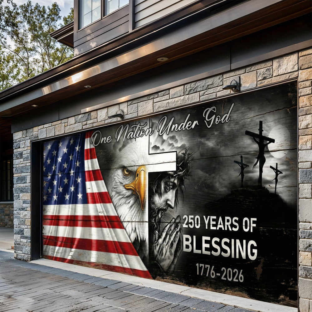 Christian Patriotic Garage Door Banner Decoration 250 Years Of Blessing