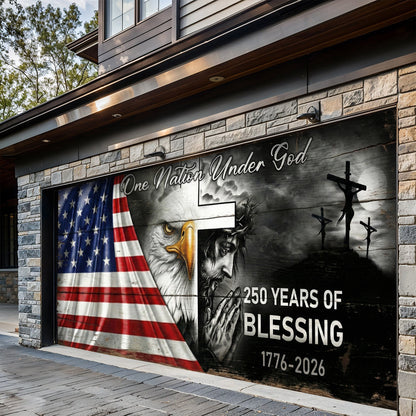 Christian Patriotic Garage Door Banner Decoration 250 Years Of Blessing