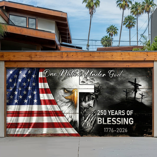 Christian Patriotic Garage Door Banner Decoration 250 Years Of Blessing