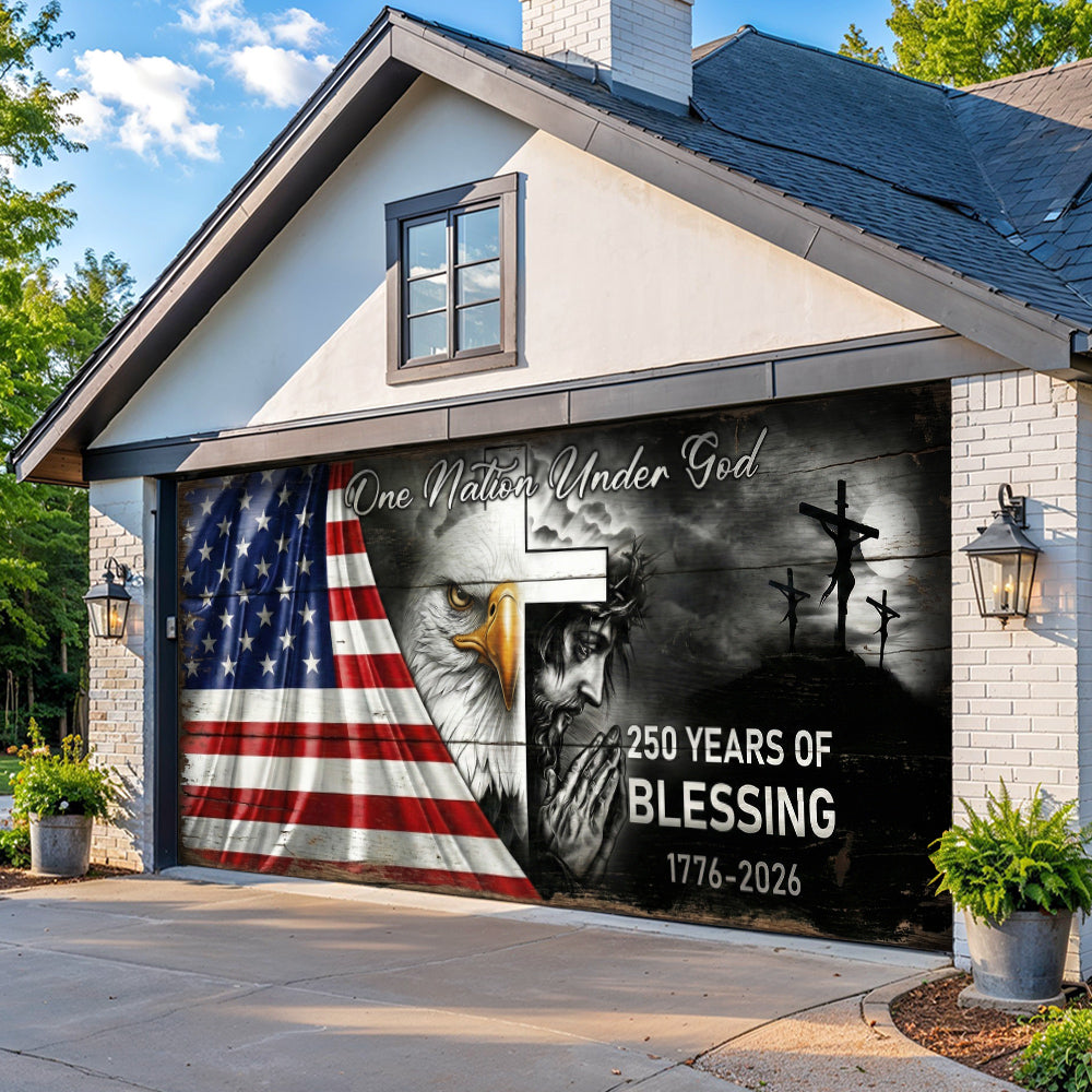 Christian Patriotic Garage Door Banner Decoration 250 Years Of Blessing
