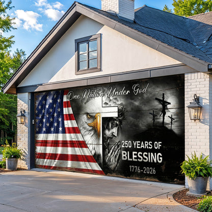 Christian Patriotic Garage Door Banner Decoration 250 Years Of Blessing