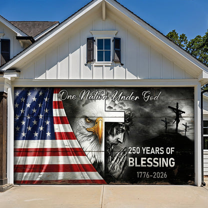 Christian Patriotic Garage Door Banner Decoration 250 Years Of Blessing