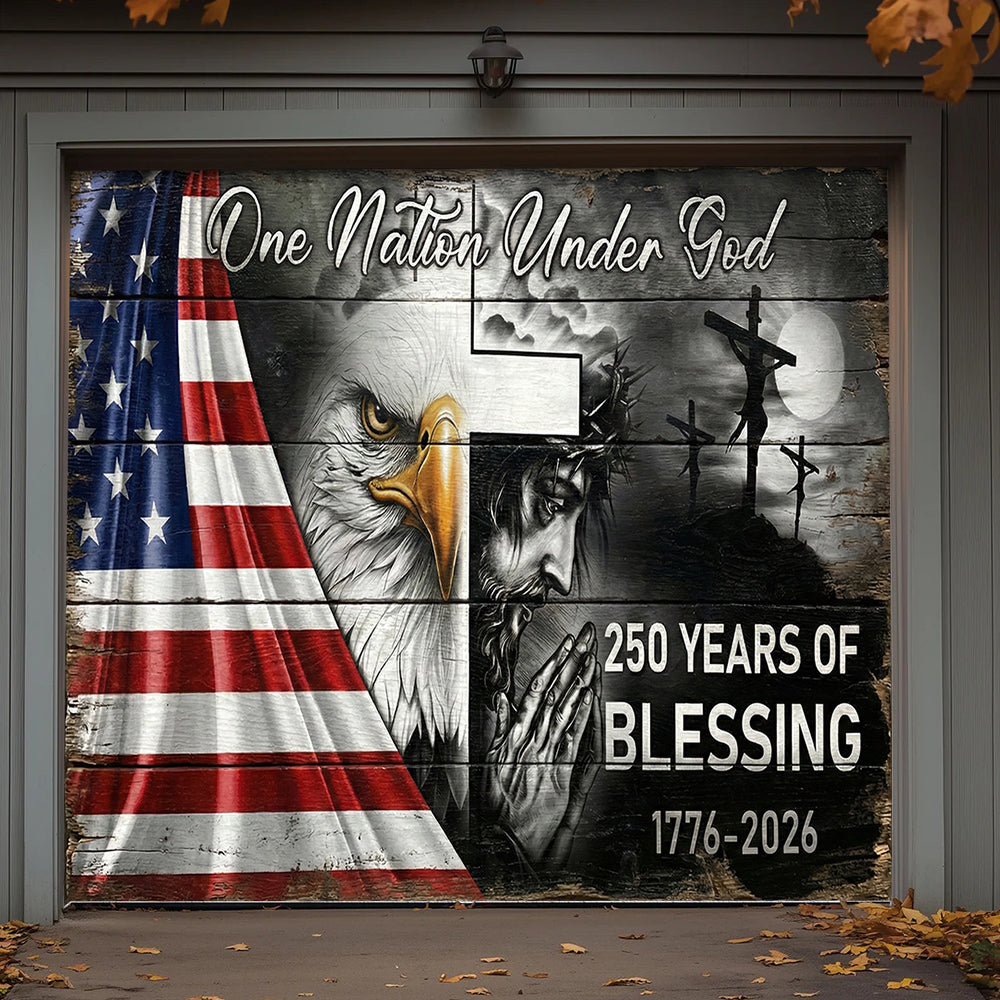 Christian Patriotic Garage Door Banner Decoration 250 Years Of Blessing