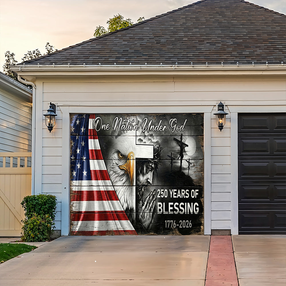 Christian Patriotic Garage Door Banner Decoration 250 Years Of Blessing
