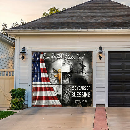 Christian Patriotic Garage Door Banner Decoration 250 Years Of Blessing