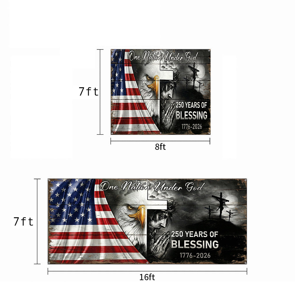 Christian Patriotic Garage Door Banner Decoration 250 Years Of Blessing