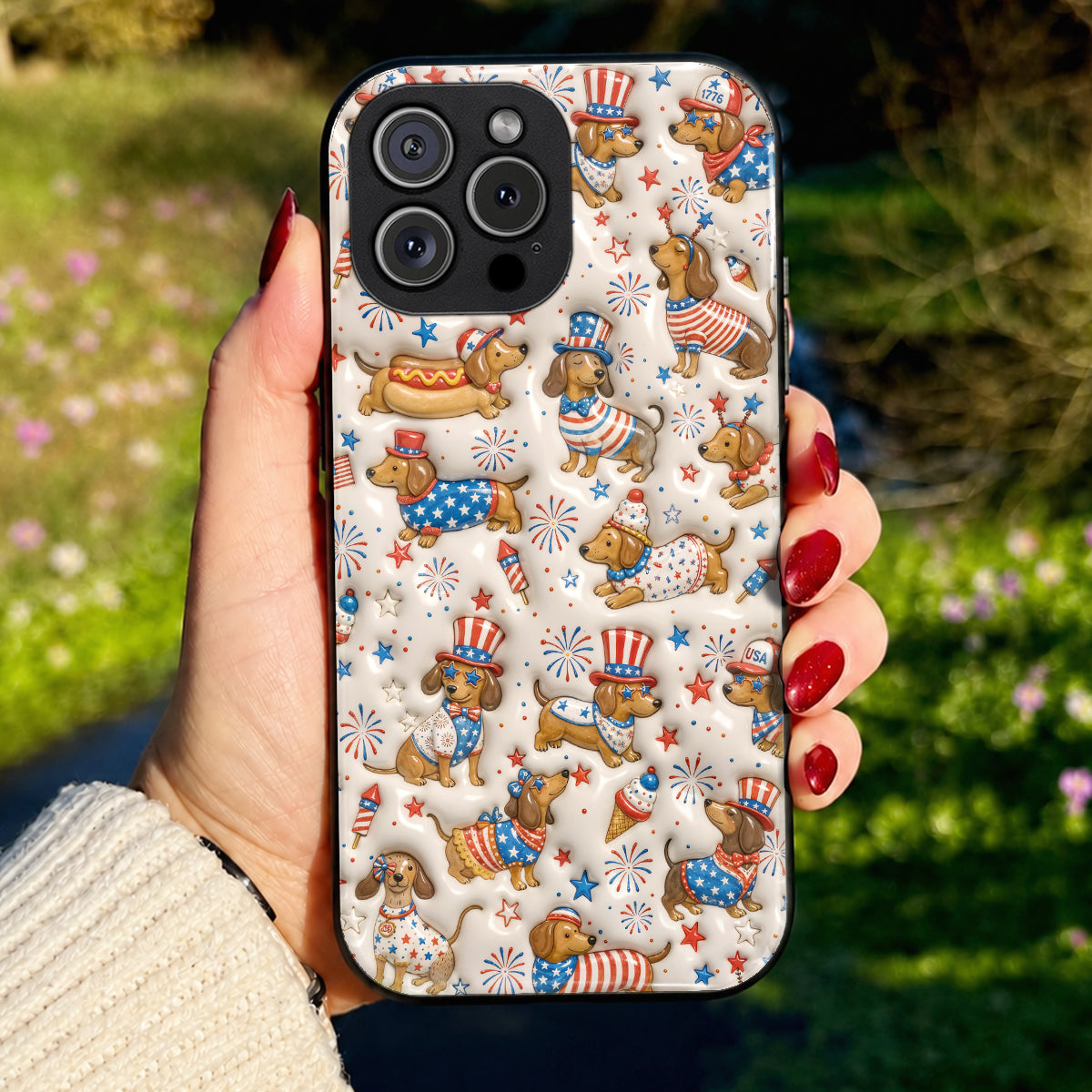 Dachshund Phone Case Festive Liberty Paws