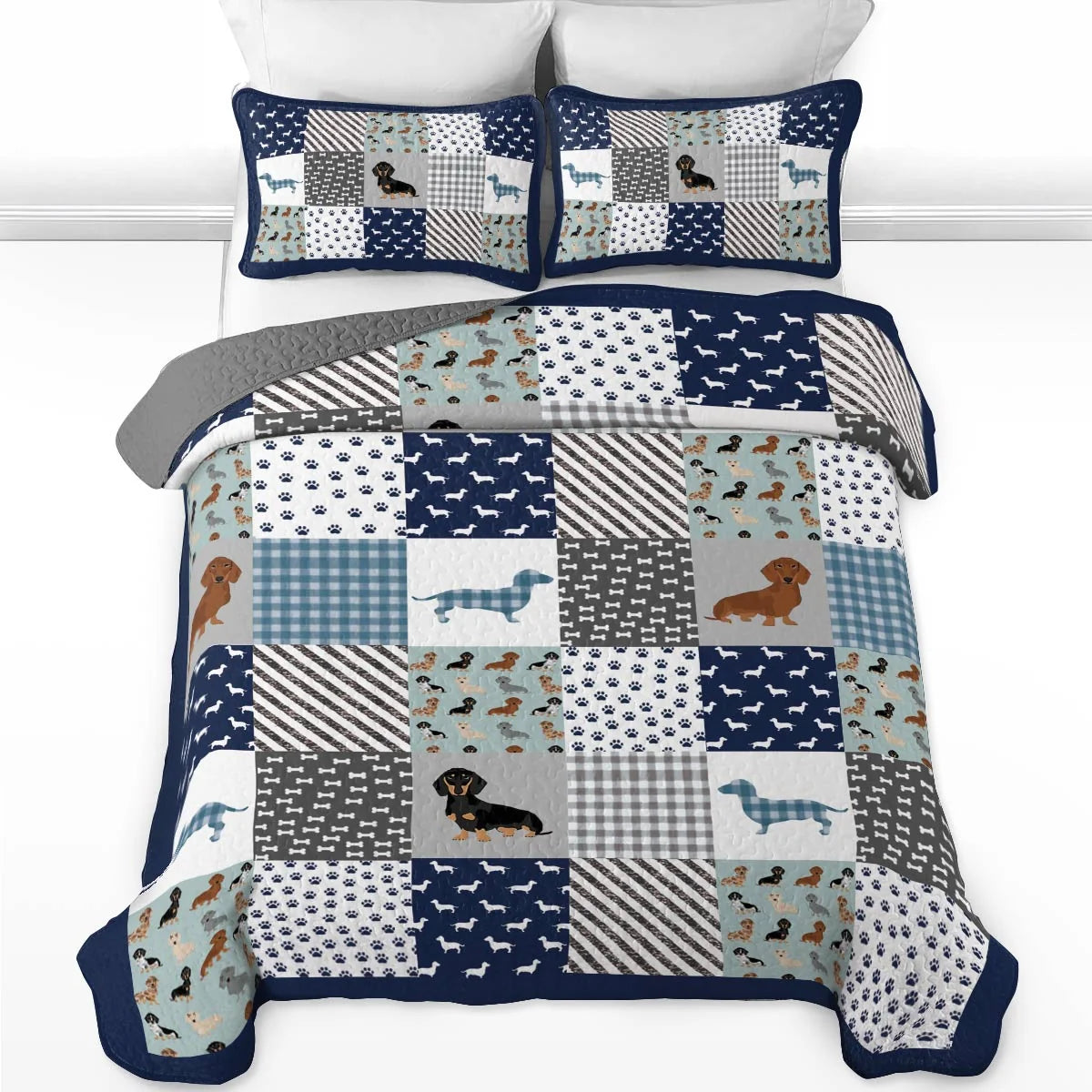 Dachshund Quilted Blanket Dachshund Delight