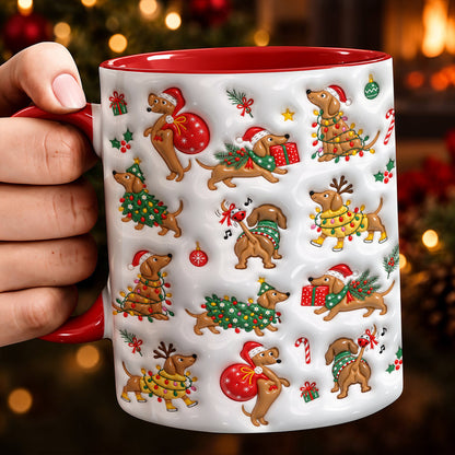 Dachshund Ceramic Accent Mug Merry Doxie Christmas
