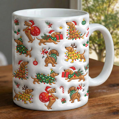 Dachshund Ceramic Accent Mug Merry Doxie Christmas