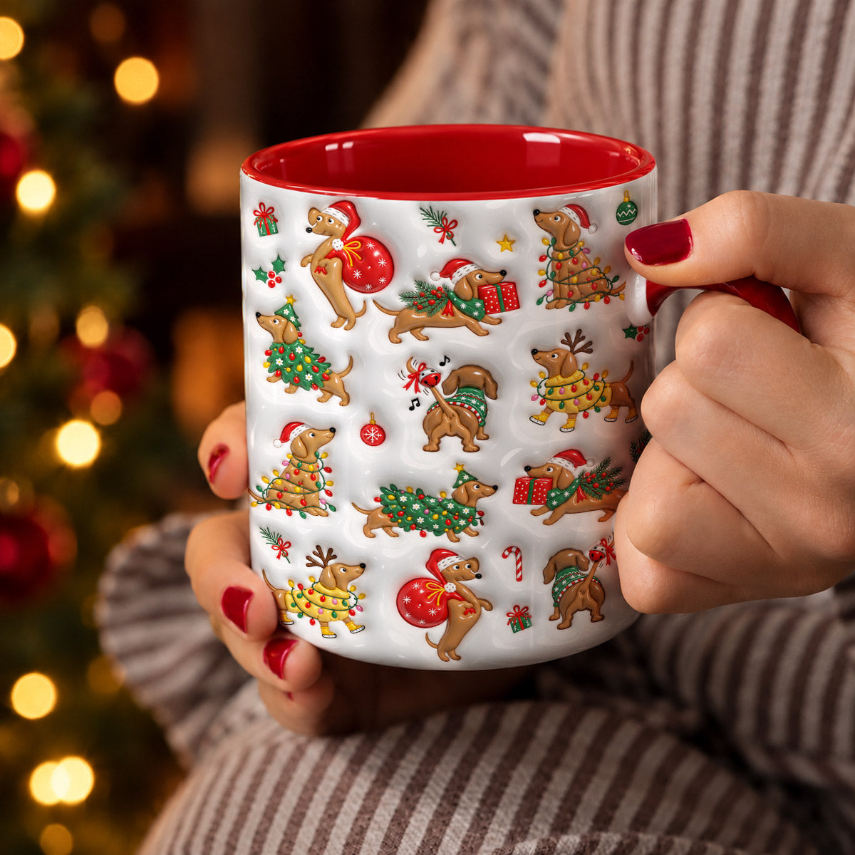 Dachshund Ceramic Accent Mug Merry Doxie Christmas