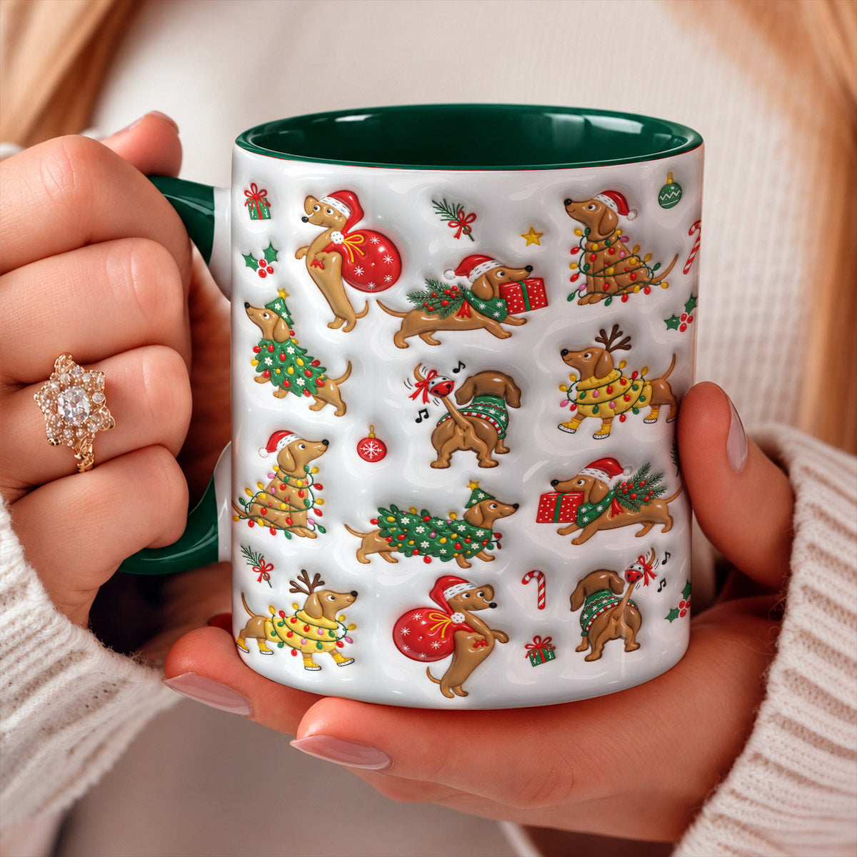 Dachshund Ceramic Accent Mug Merry Doxie Christmas