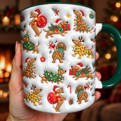 Dachshund Ceramic Accent Mug Merry Doxie Christmas