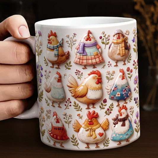 Chicken 11Oz Mug 2D Printed Puffy Cottage Coop