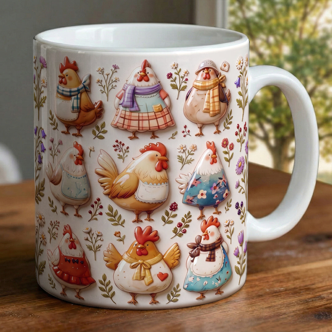 Chicken 11Oz Mug Puffy Cottage Coop