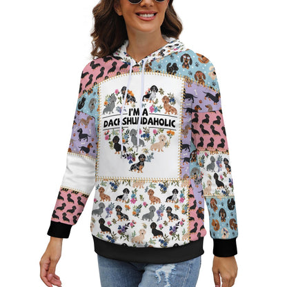 Dachshund Dropped Sleeve Hoodie I'm A Dachshundaholic