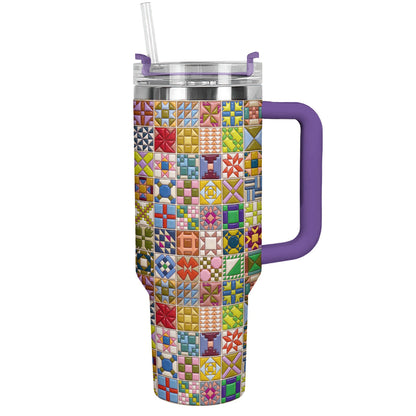 Sewing Lover 40 oz Tumbler Modern Quilt Blocks