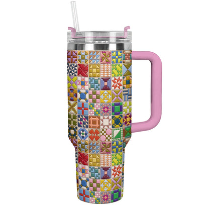 Sewing Lover 40 oz Tumbler Modern Quilt Blocks